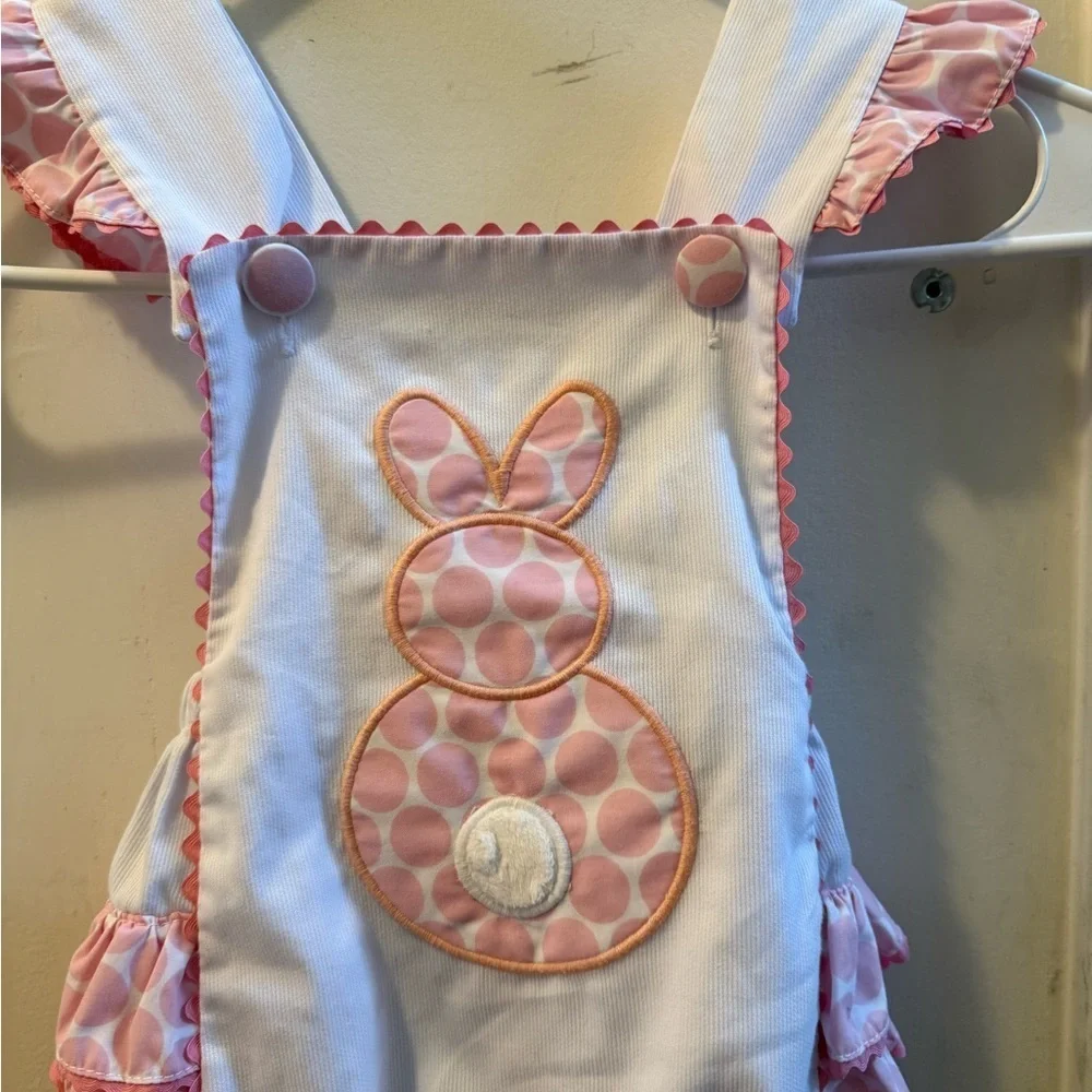 Shrimp & Grits Ruffle Butt Bunny Romper